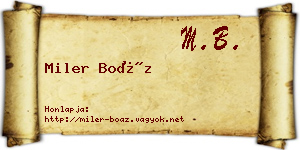 Miler Boáz névjegykártya